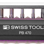 PB Swiss 470 Purple BikeTool Pocket Tool with 9 Screwdriving Tools & 2 Tyre Levers in Skin Pack