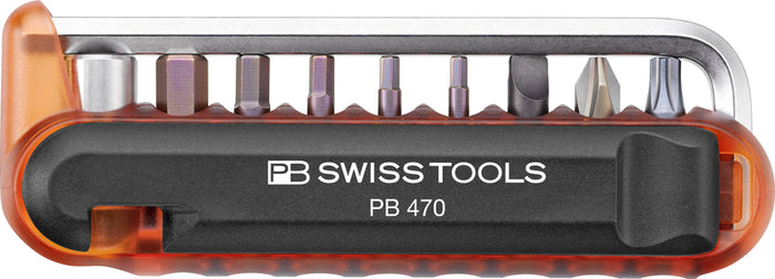 PB Swiss 470 Red BikeTool Pocket Tool with 9 Screwdriving Tools & 2 Tyre Levers