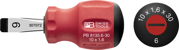PB Swiss Slotted Stubby Screwdriver 1.6 x 10 x 30mm