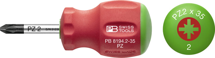 PB Swiss 8194 SwissGrip Stubby Pozidriv Screwdriver PZ2 x 35mm