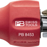 PB Swiss 8453.V01 Insider Stubby Pocket Tool with Integrated Bit Magazine & 6 Precision Bits in Skin Pack