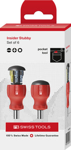 PB Swiss 8453 Insider Stubby Pocket Tool with Integrated Magazine & 6 Bits in Cardboard Box