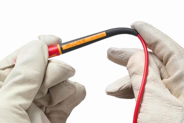 Fluke TL175-HV Cat III 1500 V TwistGuard™ Test Leads 2mm Dia Probe Tips