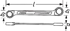 Hazet 610N-27X32 Double Box-End Wrench Outside 12-Point Traction Profile 27x32mm