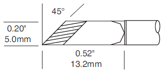 Metcal SMC Rework Cartridge Knife Power 5.0mm 500 Series SMC-5KN0050P