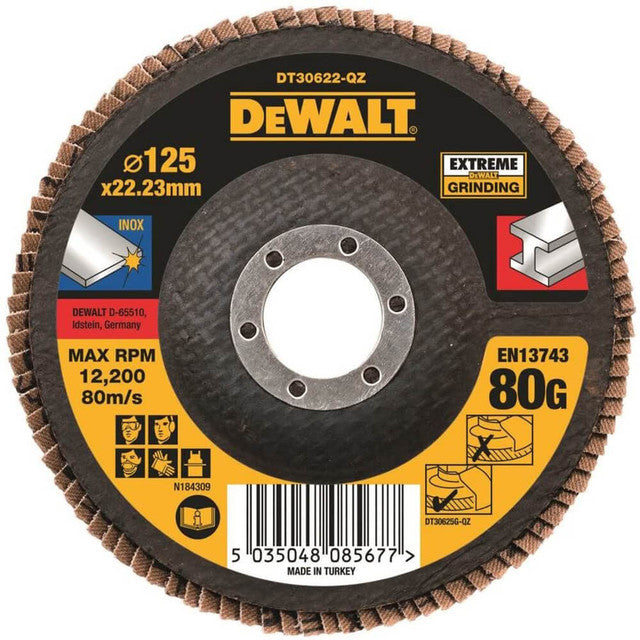 Dewalt Abrasive Flap Disc Extreme 125mm X 22.23 X 80G