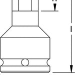 Elora Impact Socket 1in inside hexagon 792INA-1.1/8in AF
