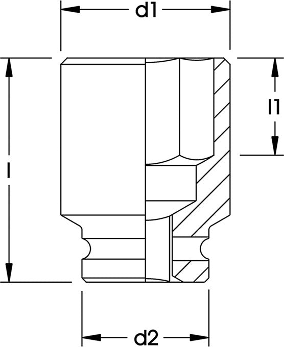 Elora Impact Socket 1.1/2in hexagon 793A-3.13/16in AF