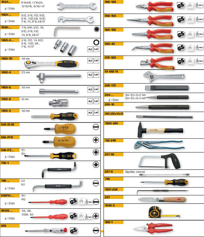 Elora Tool Assortment 76 Pce WS-10A