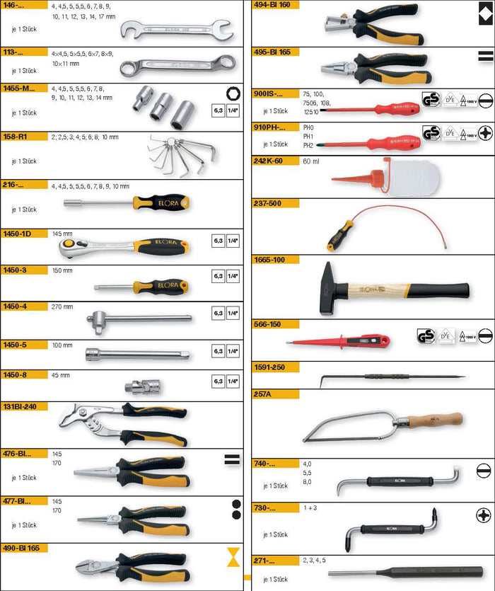 Elora Tool Assortment 85 Pce WS-6M