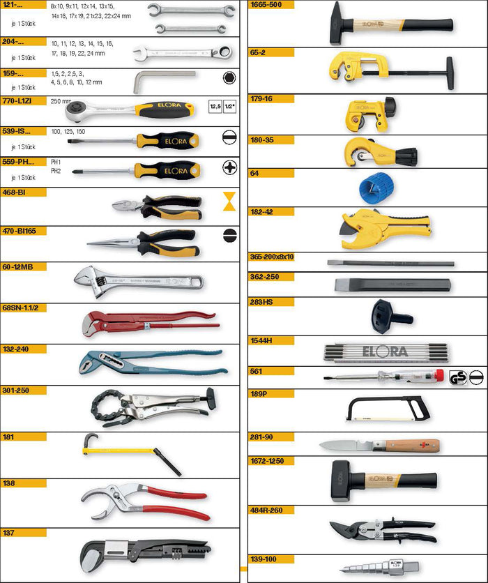 Elora Tool Assortment 59 Pce WS-8M
