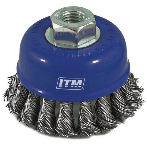 ITM Twist Knot Cup Brush Steel 75mm Multi Thread TM7000-075