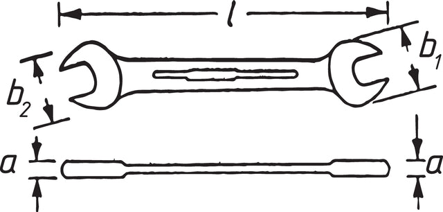 Hazet Double Open-End Wrench 19 x 22mm 450N-19X22