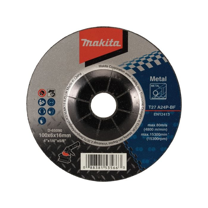 Makita Depressed Centre Grinding Discs 100x6x16mm