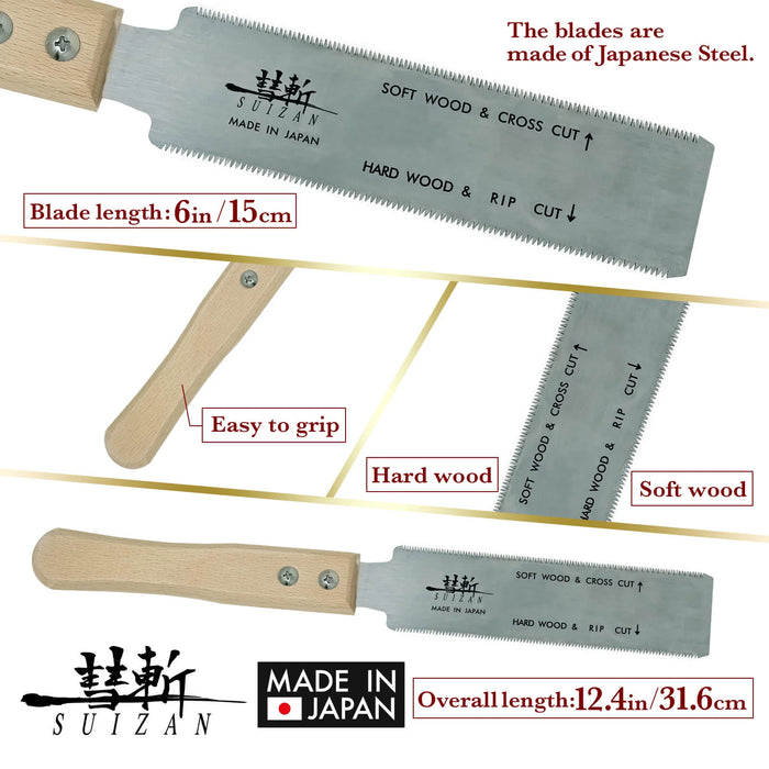 Suizan Japanese Ryoba Pull Saw 6