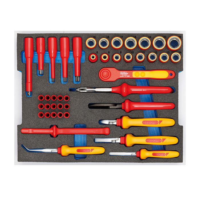 Gedore 1100-1094 VDE Tool Assortment HYBRID in L-BOXX, 53 Pce