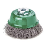 Lessmann Cup Brush Dia 65mm Steel Wire Stainless ROF Crimped 0.35mm Thread M14