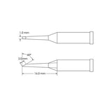 Metcal Hoof Tip (GT4) (Bevel/L) 60°x2.0mm (Ø x L) 1.0x16.0mm GT4-HF6010S