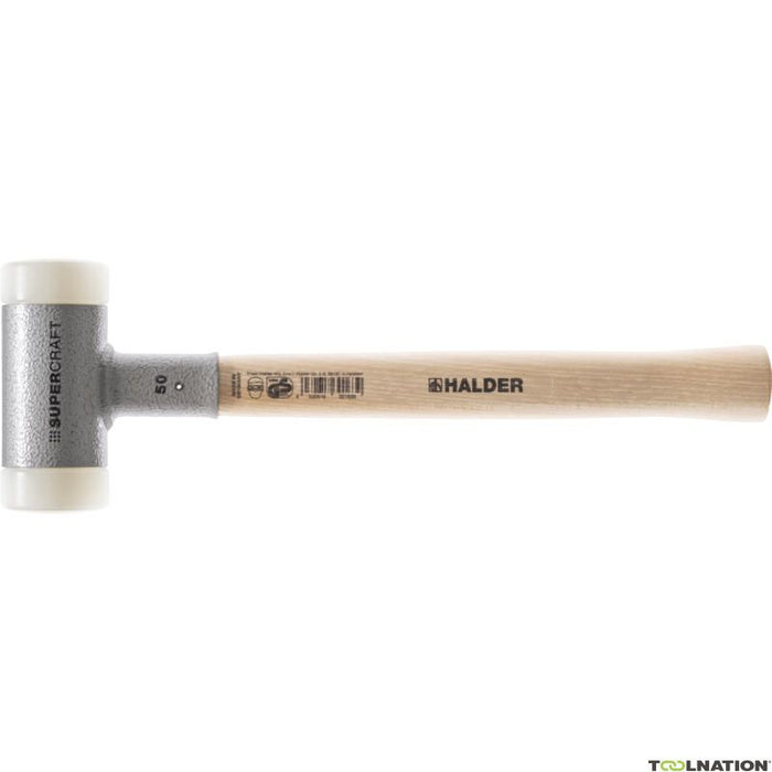 Halder Soft-Face Mallet Non-Rebound Hickory Handle Ø 40mm Nylon, 715g