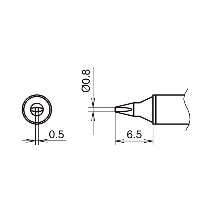 Hakko T31 Soldering Tip Shape 0.8D (T31B-01D08)