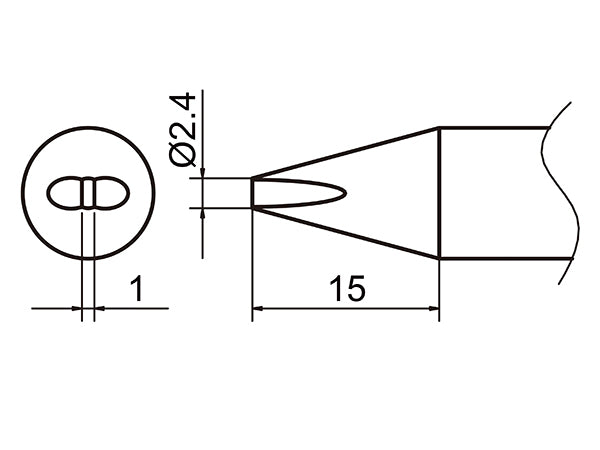 Hakko T37 Soldering Chisel Tip/Shape-2.4D for FX-8004 FX-8005