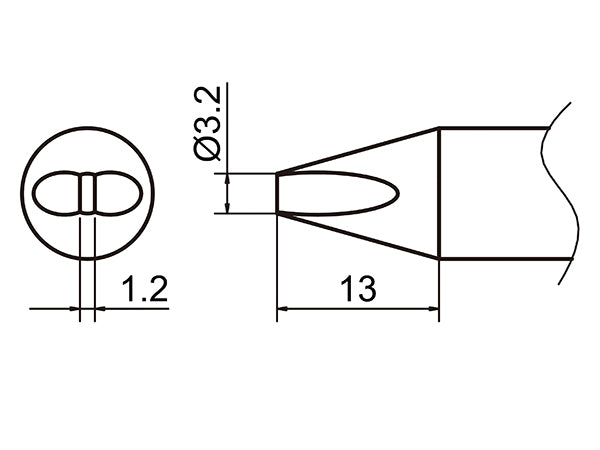 Hakko T37 Soldering Chisel Tip/Shape-3.2D for FX-8004 FX-8005