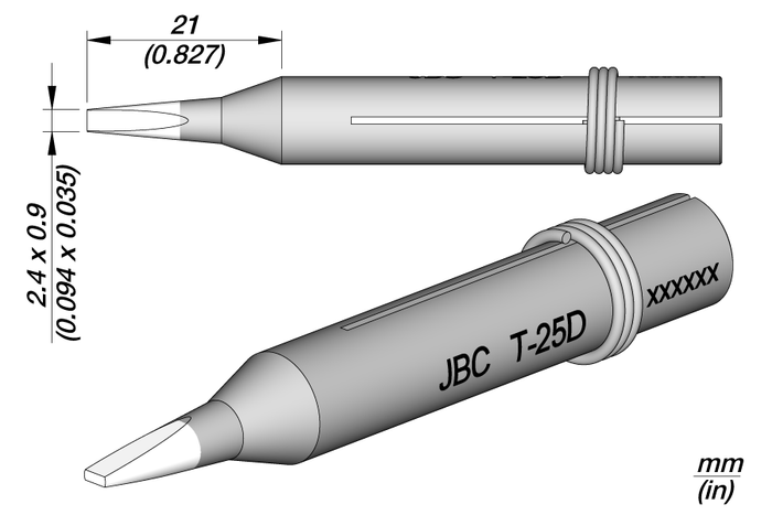 JBC T-25D Long Life Soldering Tip 650606
