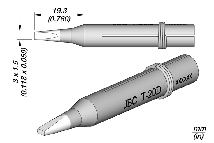 JBC T-20D Long Life Soldering Tip 300509