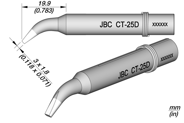 JBC CT-25D Long Life Soldering Tip 550707