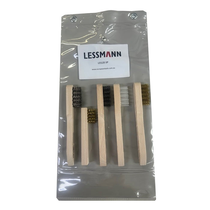 Lessmann 5 Pce Spark Plug Brush Set (Steel, 2 x Brass, Polyamide & Stainless Steel)