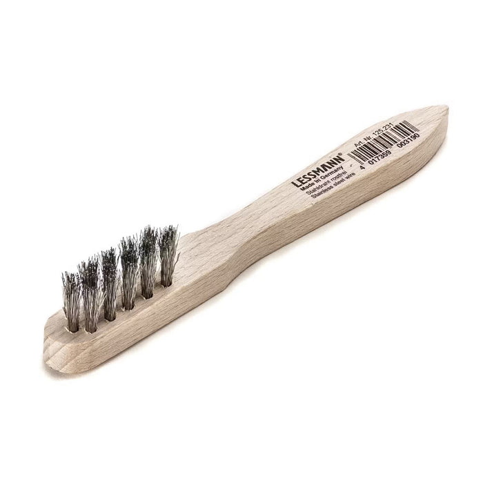Lessmann Spark Plug Brush 150 x 15mm 3 Rows Stainless Steel Wire ROF Crimped 0.20mm
