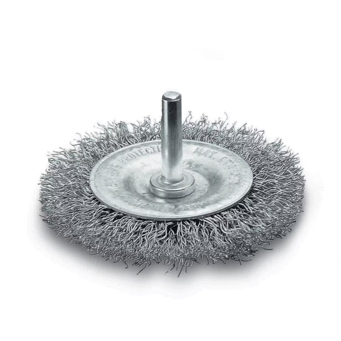Lessmann DIY Wheel Brush with 6mm Shank Dia 100 x 10mm Steel Wire STA 0.25mm