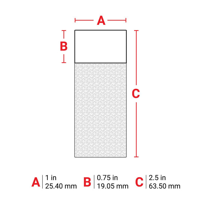 Brady Self-Laminating Vinyl Wrap Around Wire & Cable Labels for M7 Printers - 63.5mm (H) x 25.4mm (W), 100 Roll