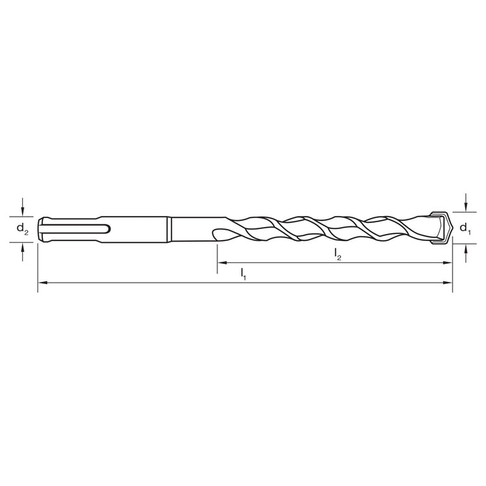 Sutton Drill Masonry SDS Plus 2 Cut 6x160mm Yellow