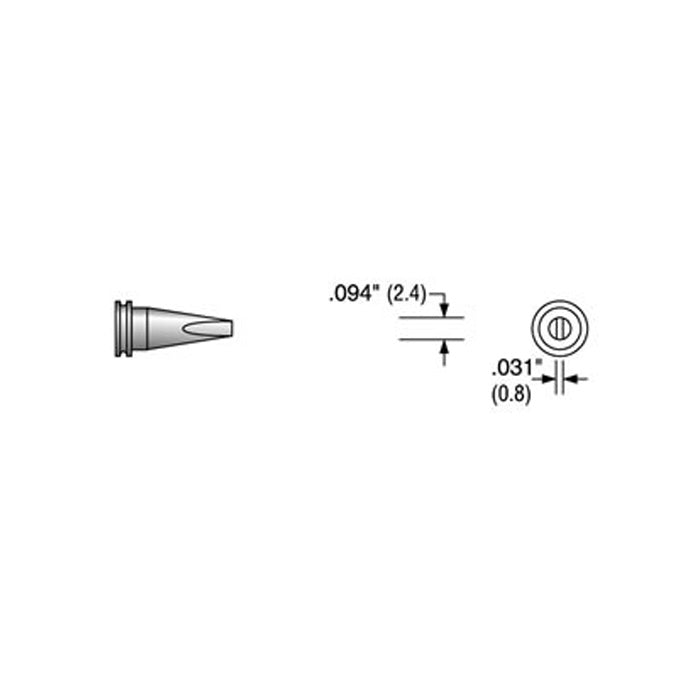 Plato Soldering Tip LTB 2.4mm to Suit Weller