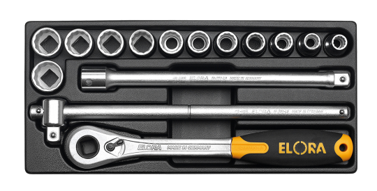 Elora Socket Set 1/2in hexagon 15 Pce MS-12
