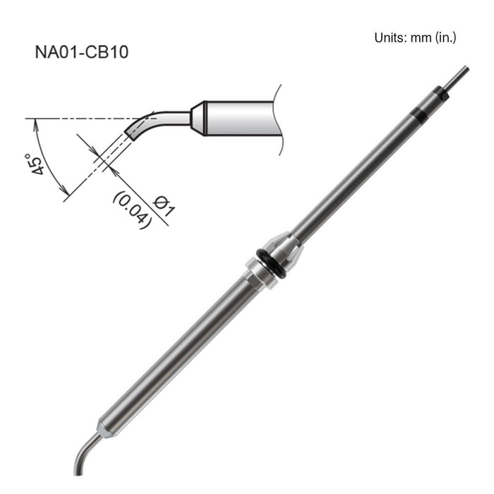 Hakko NA01 Series Bent Nozzle 1.0mm for FR-8501