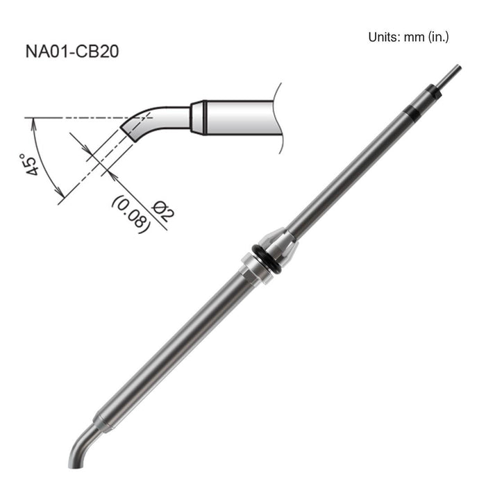 Hakko NA01 Series Bent Nozzle 2.0mm for FR-8501