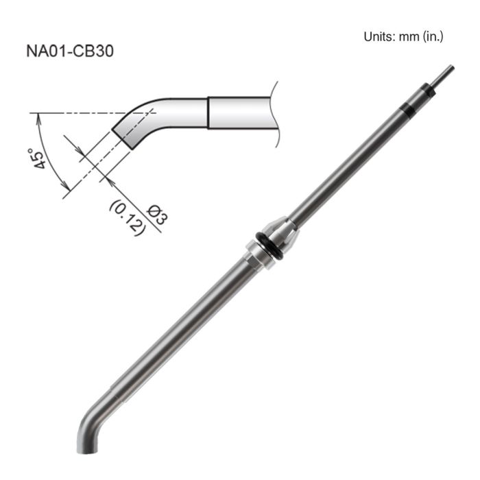 Hakko NA01 Series Bent Nozzle 3.0mm for FR-8501