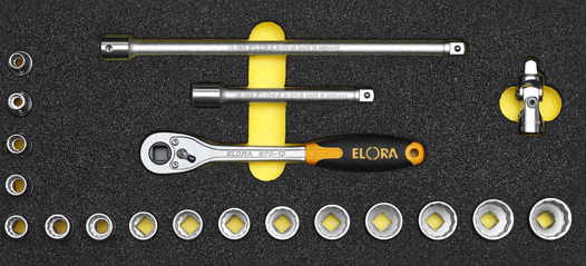 Elora Socket set 3/8in 20-pcs bi-hexagon Module OMS-34