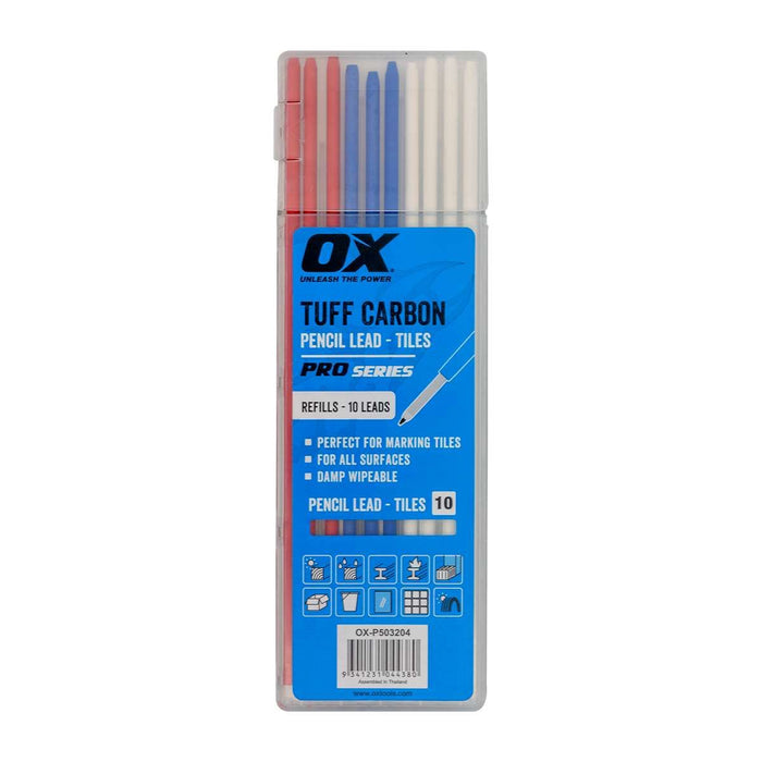 OX Tuff Carbon Pencil Tile Leads (10pk)
