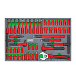 Toptul 1/2in & 3/8in Insulated VDE Socket & Adjustable Wrench Set EVA