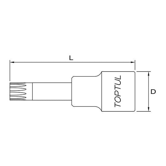 Toptul Spline Bit Socket Extra Long 1/2