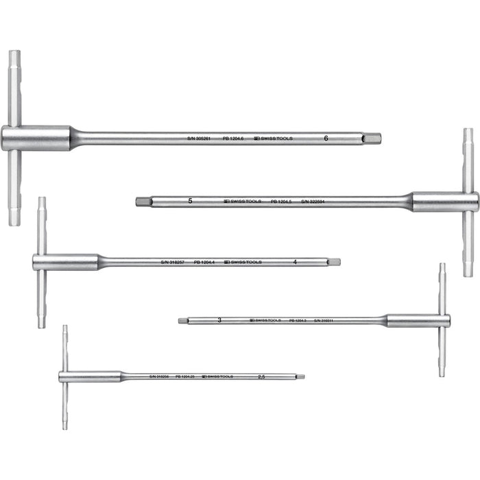 PB Swiss 5 Pce Metric Sliding T-Handle Screwdriver Set 2.5-6mm