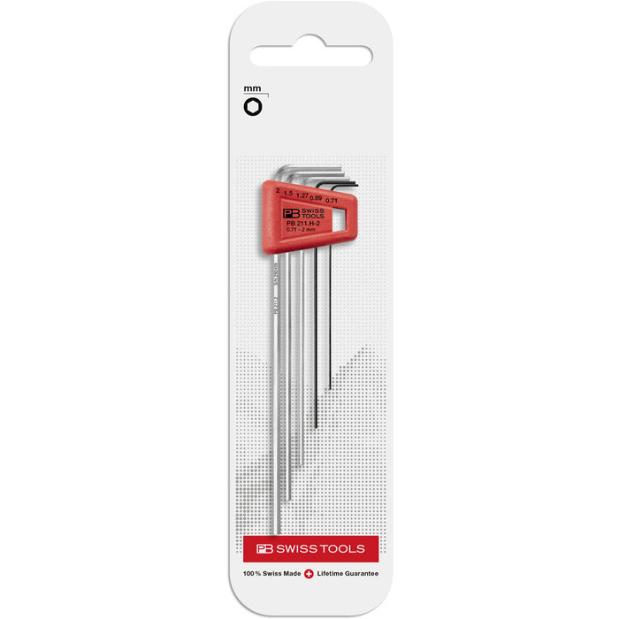 PB Swiss 5 Pce Metric Long Hex key L-Wrenches in Plastic Holder