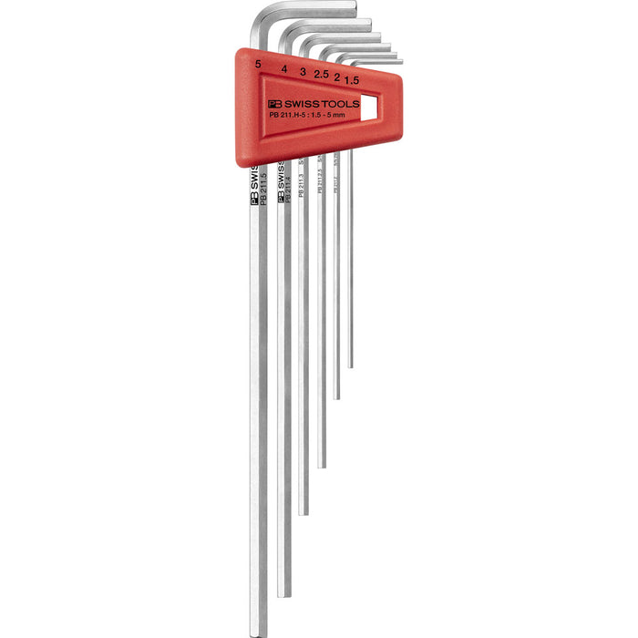 PB Swiss 6 Pce Metric Long Hex Key L-Wrenches in Plastic Holder