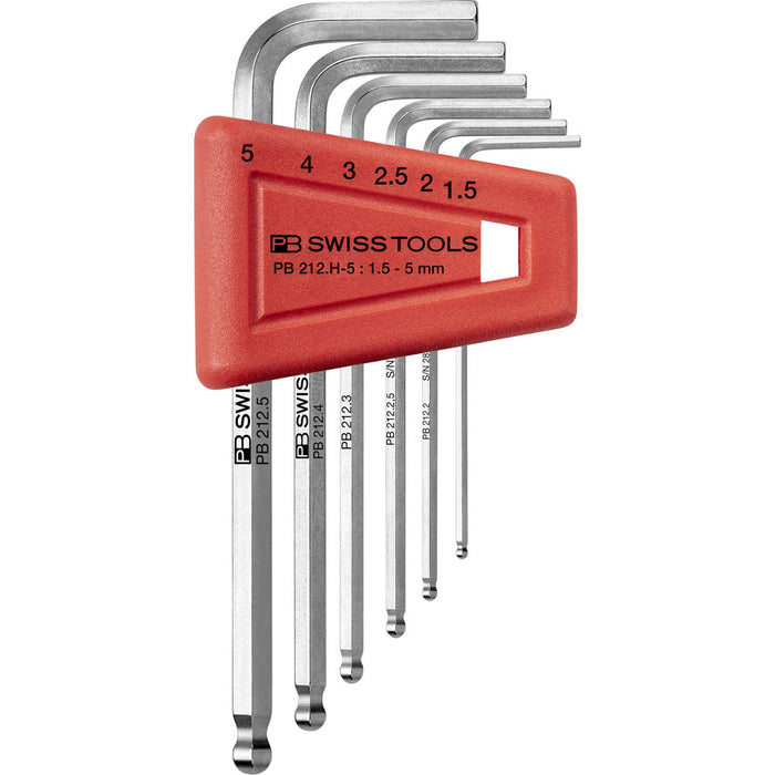 PB Swiss 6 Pce Metric Ball End Hex Key L-Wrench Set (1.5-5mm)