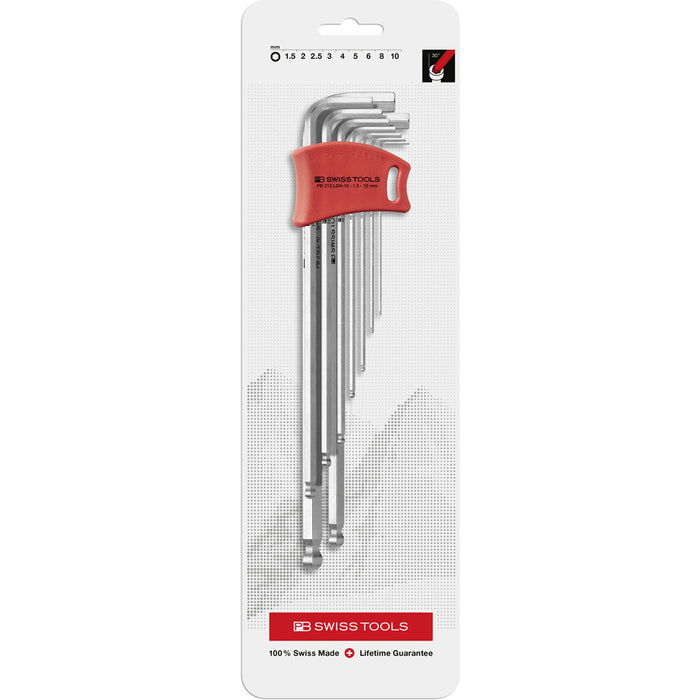 PB Swiss 9 Pce Metric Long Arm Ball End Hex Key Set in Blister Pack