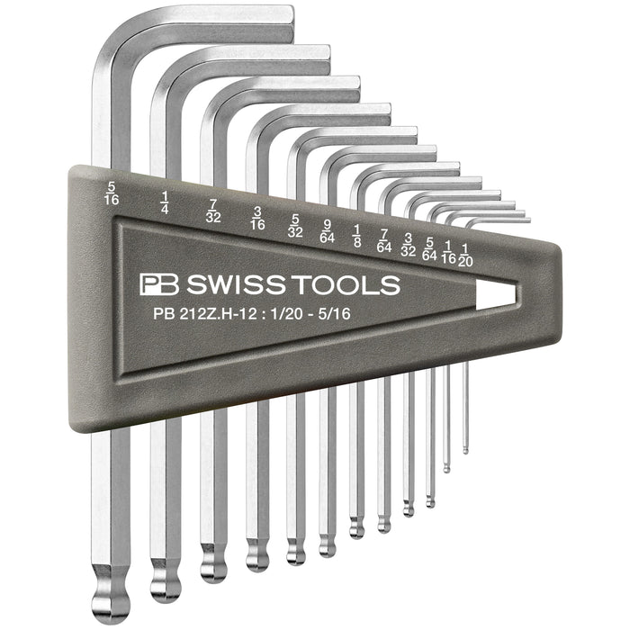 PB Swiss 12 Pce Imperial Ball End Hex Key Set (1/2