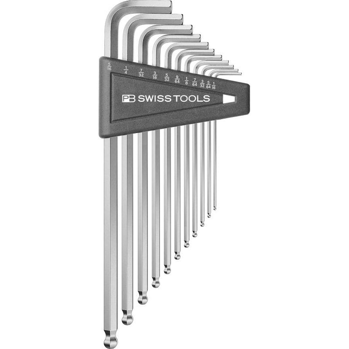 PB Swiss 12 Pce Imperial Hex Key Long Arm L-Wrench Set with Ball Point